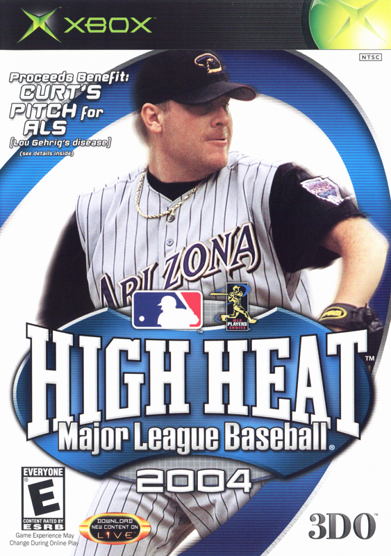 High Heat Major League Baseball 2004 box art for Xbox